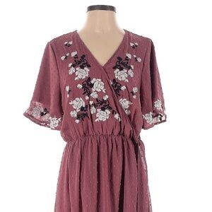 Gorgeous Swiss dot Maxi dress with embroidery